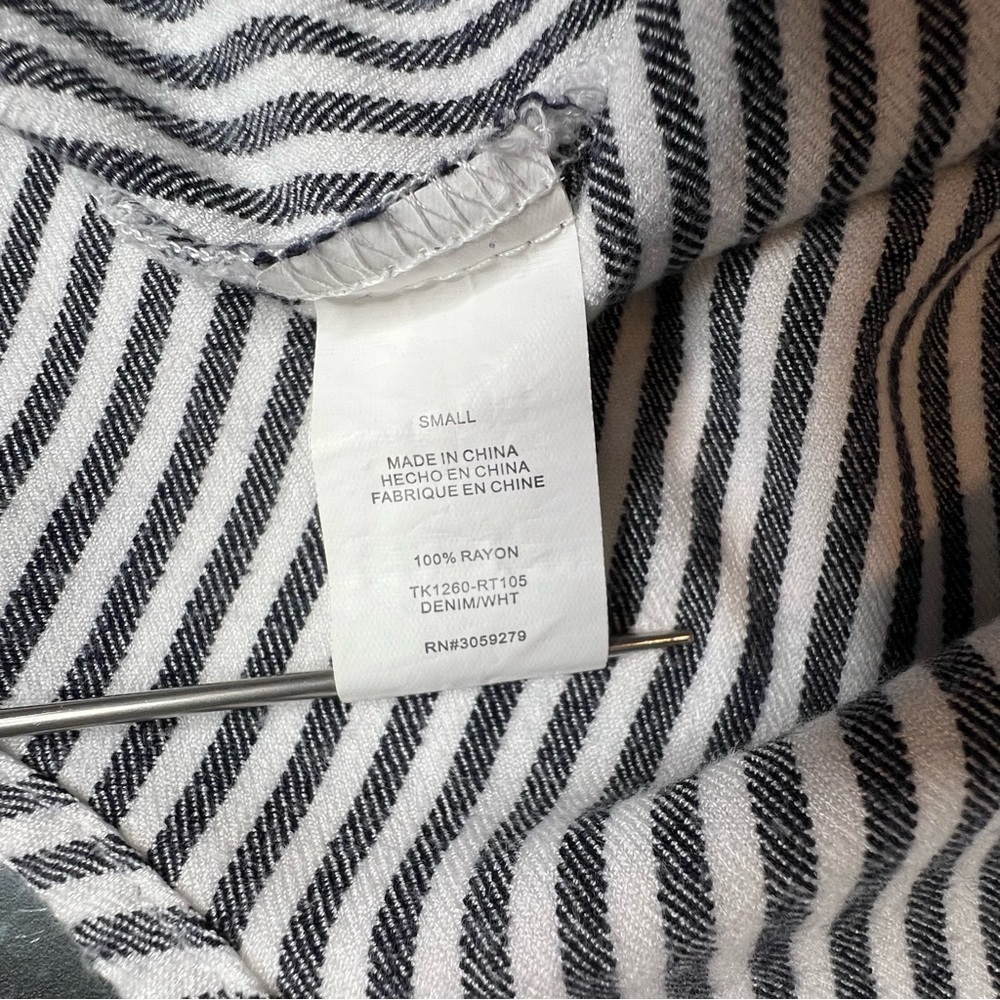 Thread+Supply Black & White Vertical Stripe Soft Tunic Top/Dress Women Sz Small - Picture 8 of 10